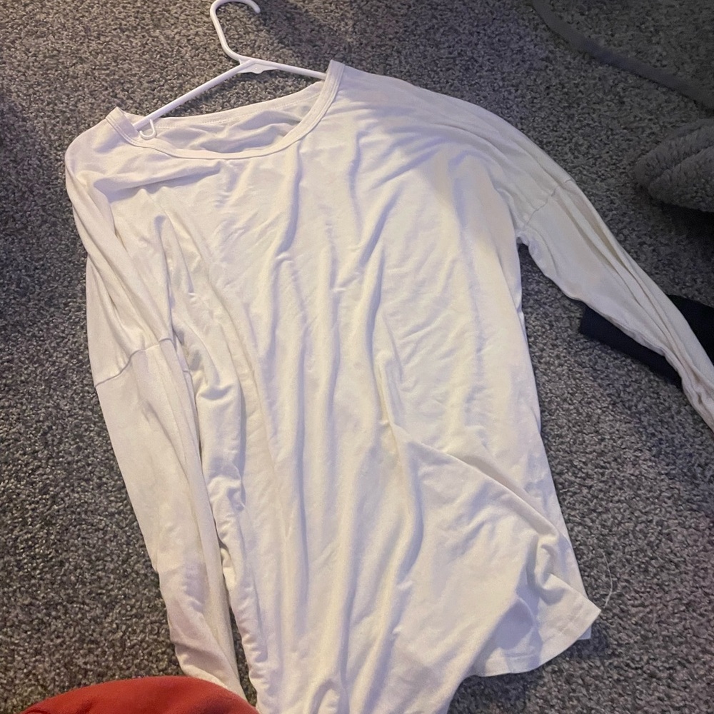 SHEIN White Long Sleeve Tee Top